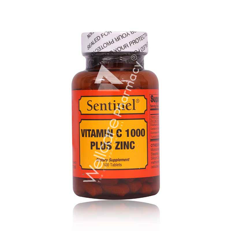 Sentinel Vitamin C 1000Mg + Zinc Tablets 100'S Sentinel Vitamin C 1000Mg + Zinc Tablets 100'S