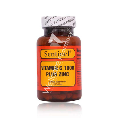 Sentinel Vitamin C 1000Mg + Zinc Tablets 100'S