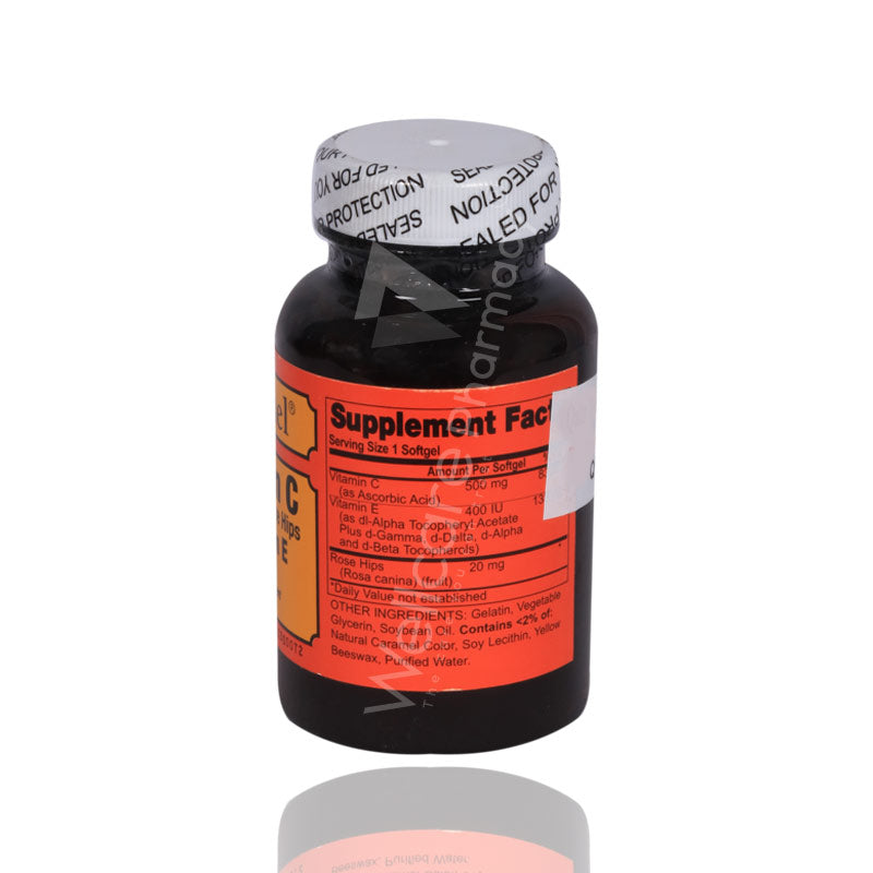 Sentinel Vitamin C 500mg Rose Hips Vitamin E 400 Iu Soft Gel 50'S