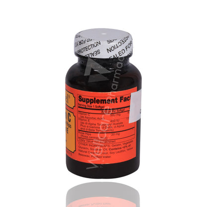 Sentinel Vitamin C 500Mg Rose Hips Vitamin E 400 Iu Soft Gel 50'S