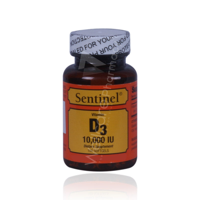 Sentinel Vitamin D3 10.000 Iu Softgels 100'S