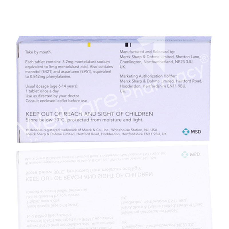 SINGULAIR 5MG TAB 4 X 7= 28'S - Wellcare Pharmacy