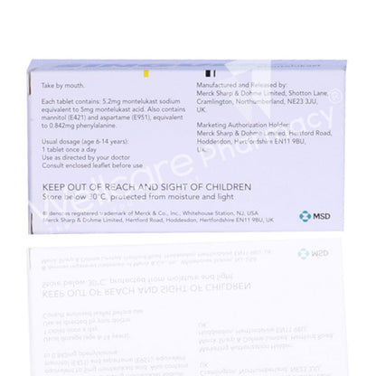 SINGULAIR 5MG TAB 4 X 7= 28'S - Wellcare Pharmacy