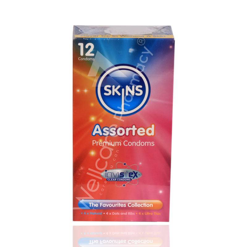 Skins Assorted Lubricated Condoms 12'S Skins Assorted Lubricated Condoms 12'S