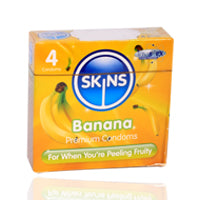 Skins Banana Flavoure Lubricated Condoms 4'S