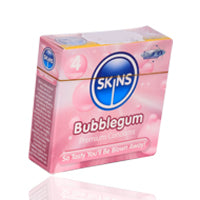 Skins Bubble Gum Flavoure Lubricated Condoms 4'S