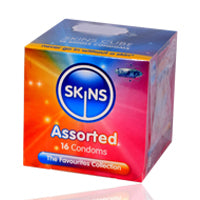 Skins Cube Assorted Lubricated Condoms 16'S