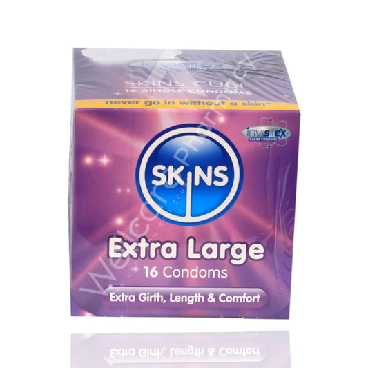 Skins Cube Extra Large Lubricated Condoms 16'S