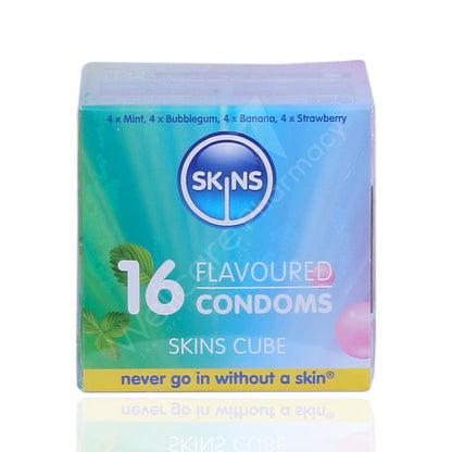 Skins Cube Flavoured Lubricated Condoms 16'S