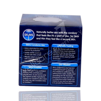Skins Cube Natural Lubricated Condoms 16'S