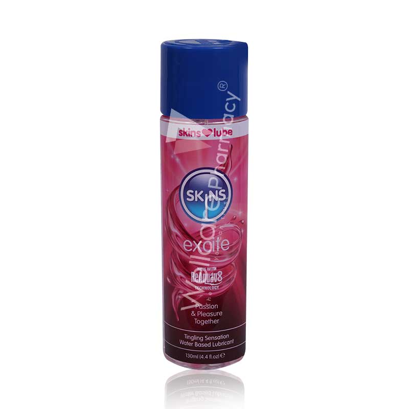 SKINS EXCITE TINGLING WATER BASED LUBRICANT 130ML