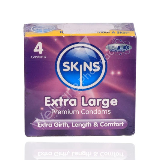 Skins Extra Large Lubricated Condoms 4'S