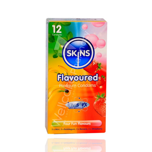 Skins Flavours Lubricated Condoms 12'S