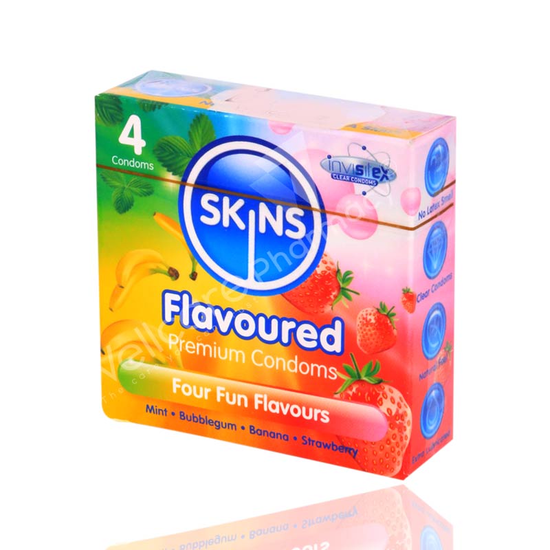 Skins Flavours Lubricated Condoms 4'S Skins Flavours Lubricated Condoms 4'S