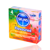 Skins Flavours Lubricated Condoms 4'S