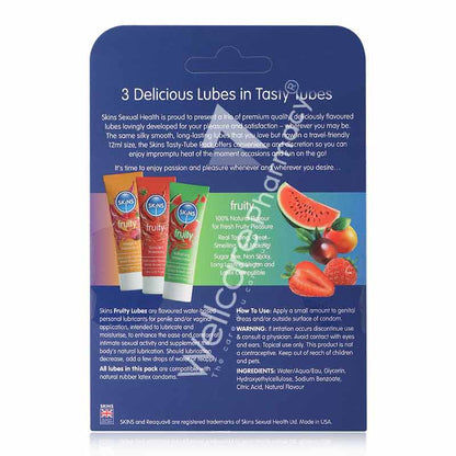 Skins Fruity Lubricant(Refreshing Watermelon,Succulent Strawberry,Mango&Passion Fruit) 3x12ml