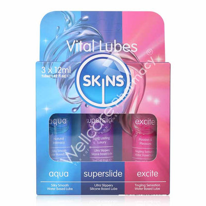 Skins Vital Lubricants(Aqua,Superslide,Excite) 3x12ml - Wellcare Pharmacy