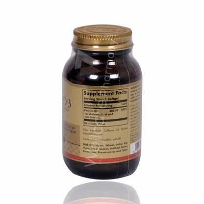Solgar Vitamin D3 400Iu Capsules 100'S