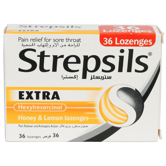 Strepsils Extra Honey & Lemon Lozenges 36'S