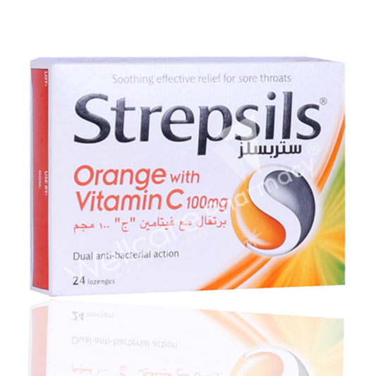 Strepsils Orange Vitamin C 100Mg Lozenges 24'S