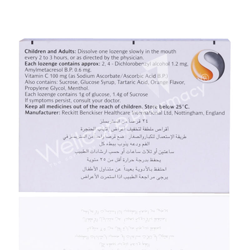 Strepsils Orange Vitamin C 100Mg Lozenges 24'S