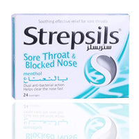 Strepsils Sore Throat & Blocked Nose Lozenges Menthol 24'S
