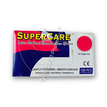 Supercare Disposable Latex Gloves Powder Free Small 100'S