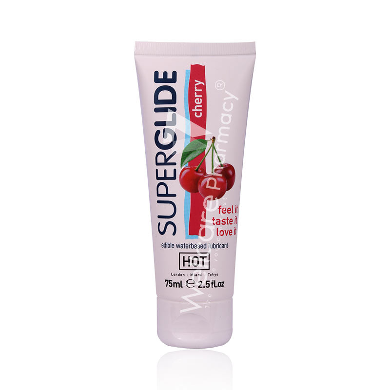 Superglide Edible Waterbased Lubricant Cherry 75ml