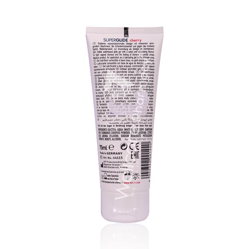 Superglide Edible Waterbased Lubricant Cherry 75ml