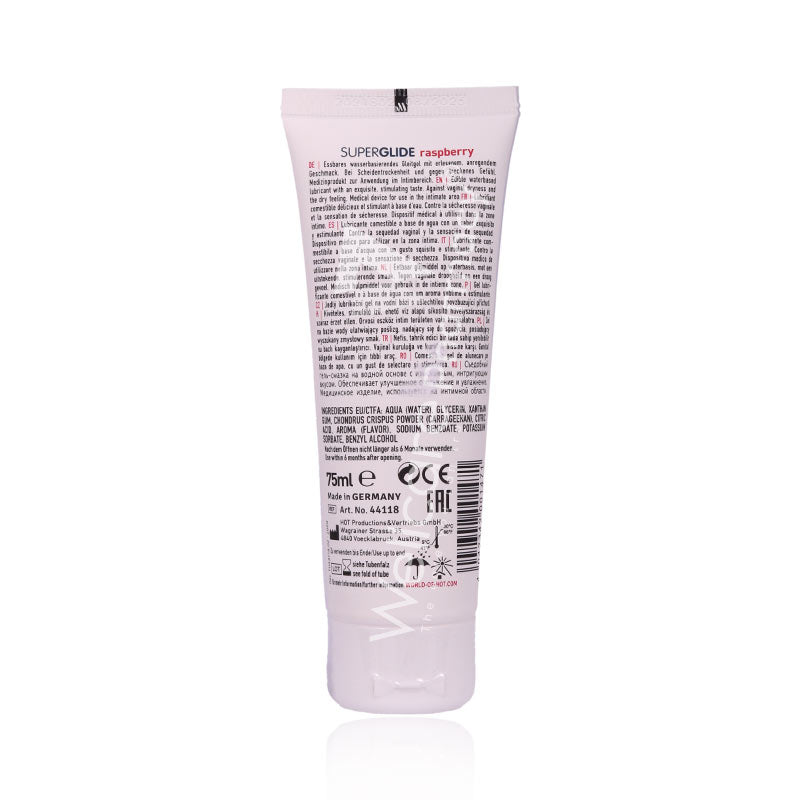 Superglide Edible Waterbased Lubricant Raspberry 75Ml