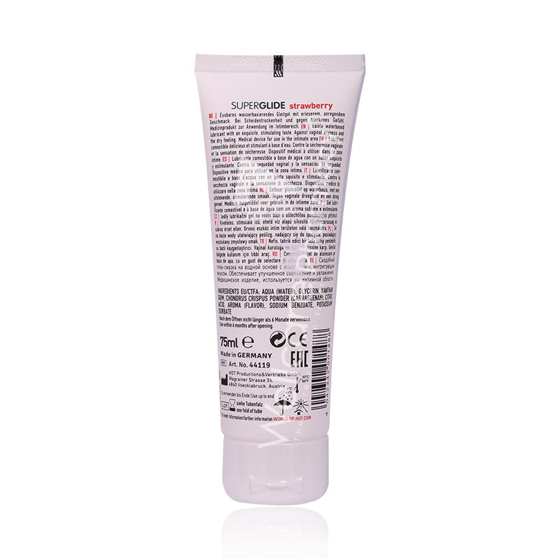Superglide Edible Waterbased Lubricant Strawberry 75Ml