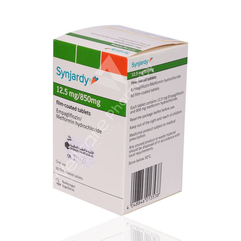 Synjardy 12.5Mg/850Mg Tablets 60'S Synjardy 12.5Mg/850Mg Tablets 60'S