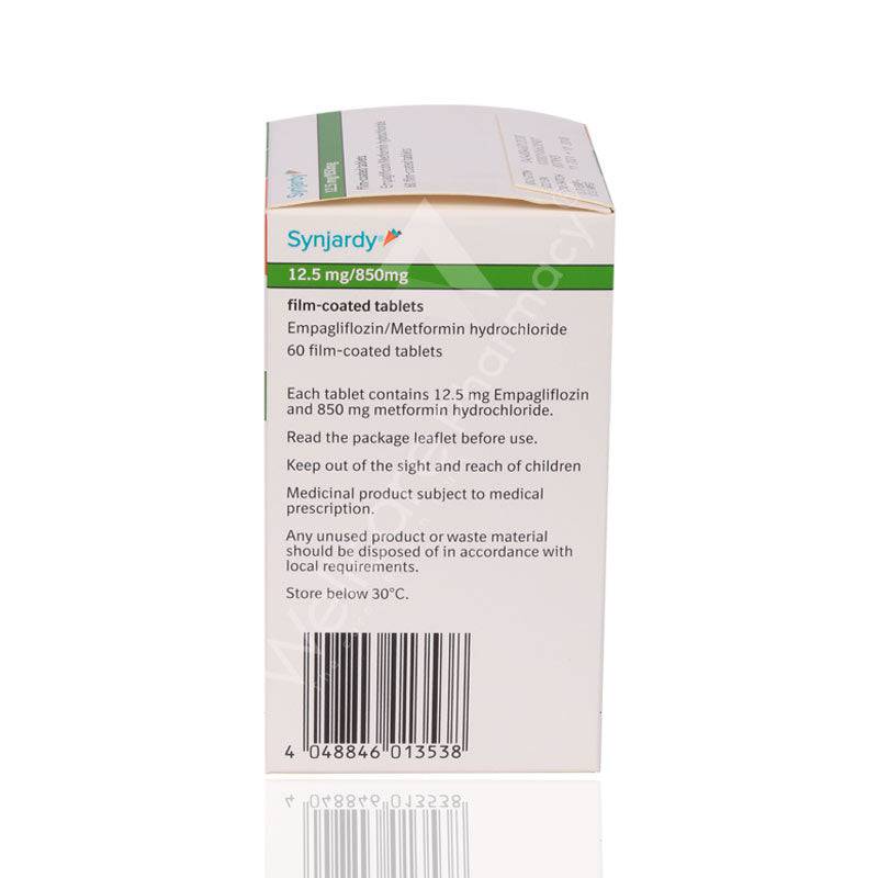 Synjardy 12.5Mg/850Mg Tablets 60'S Synjardy 12.5Mg/850Mg Tablets 60'S