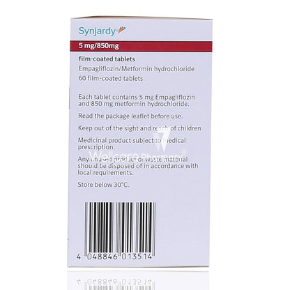 Synjardy 5Mg/850Mg Tablets 60'S