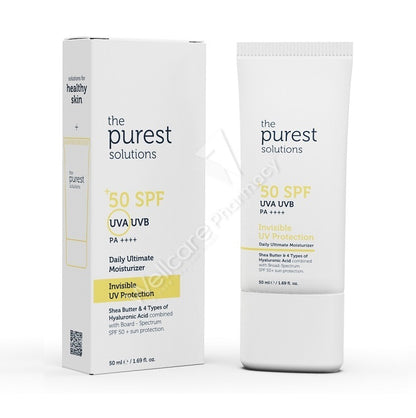 The Purest Solutions Daily Ultimate Moisturiser Invisible Uv Protection Spf 50+ 50ml - Wellcare Pharmacy