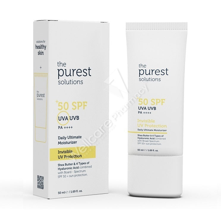 The Purest Solutions Daily Ultimate Moisturiser Invisible Uv Protection Spf 50+ 50Ml