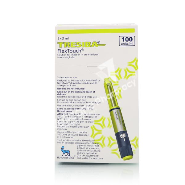 Tresiba Flex Touch 100u/Ml 5x3ml 1'S - Wellcare Pharmacy