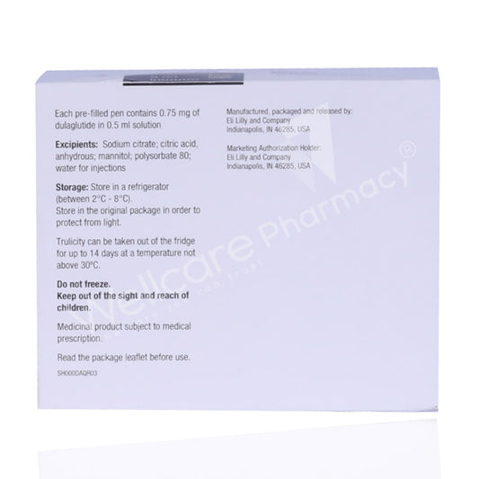 Trulicity 0.75Mg Pre Filled Pen Injection 0.5Ml 4'S