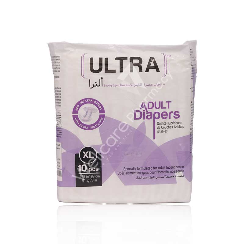 Ultra Adult Diapers Xl 155-198cm 10'S