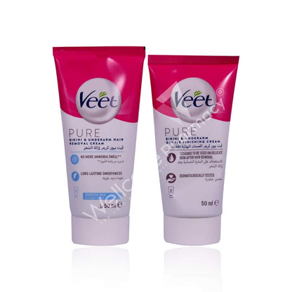 Veet Pure Bikini & Underarm Cream Kit 2X50ml