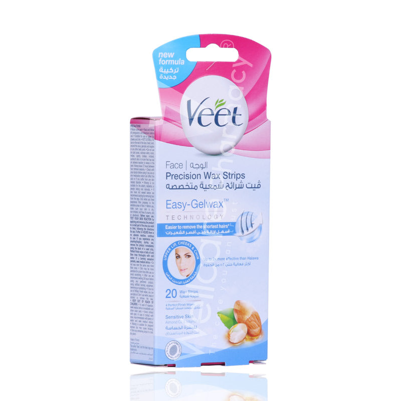 Veet Face Precision Wax Strips Upperlips-Cheek-Chin For Sensitive Skin 20'S