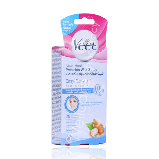Veet Face Precision Wax Strips Upperlips-Cheek-Chin For Sensitive Skin 20'S