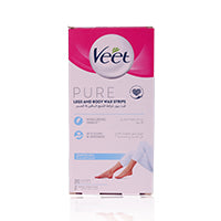 Veet Pure Legs And Body Wax Strips 20'S