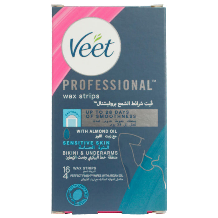 Veet Wax Strips Bikini & Underarm For Sensitive Skin 16'S - Wellcare Pharmacy