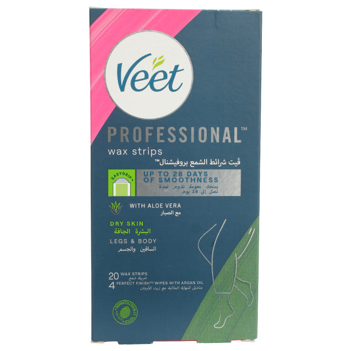 Veet Wax Strips Body & Legs For Dry Skin  20'S