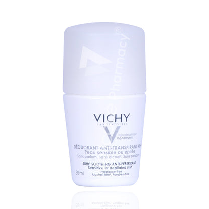 Vichy Deo Roll On  Anti-Perspirant Sensitive 48h 50ml - Wellcare Pharmacy