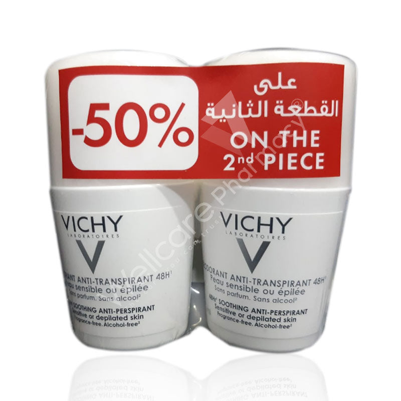 Vichy Deo Roll On Anti-Perspirant Sensitive 48h 50ml 2pcs