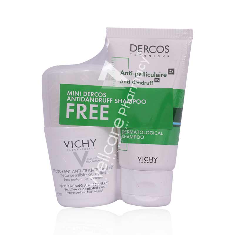 Vichy Deo Roll On Sensitive 48H 50Ml+Anti Dandruff Shampoo 50Ml