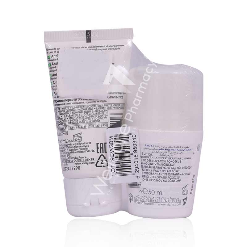 Vichy Deo Roll On Sensitive 48H 50Ml+Anti Dandruff Shampoo 50Ml