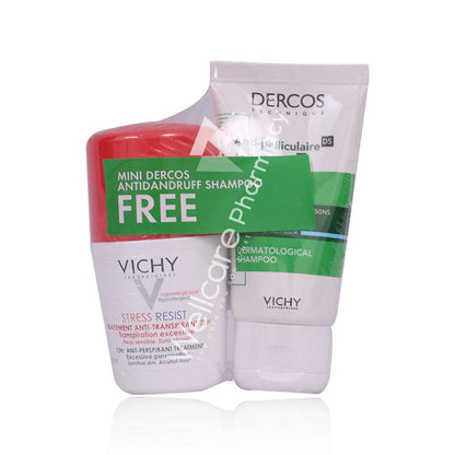 Vichy Deodrant Roll On Stress Resist 72H 50Ml + Anti Dandruff Mini Shampoo 50Ml